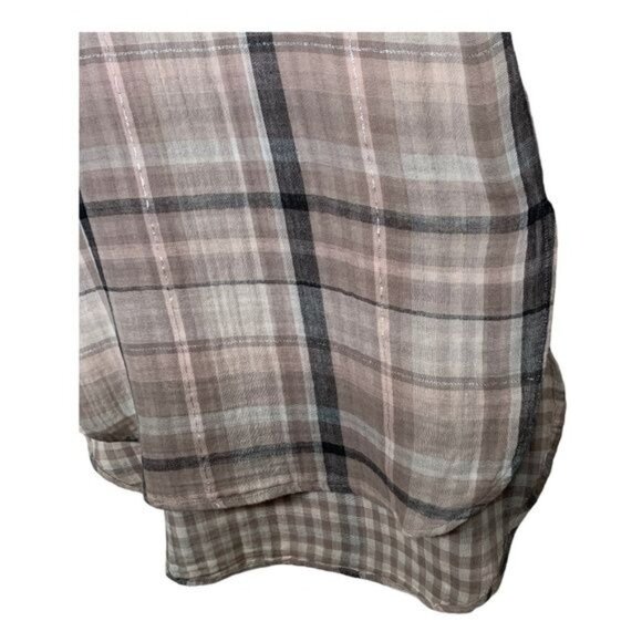 Anthropologie Akemi + Kin XS Plaid Tunic Blouse Brown Tan Sleeveless Fall - Picture 5 of 11